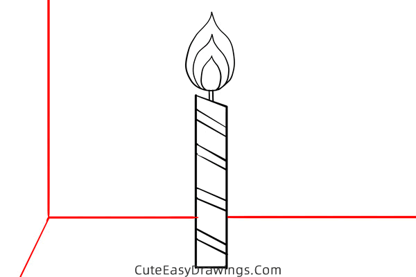 how to draw a candle - www.cuteeasydrawings.com