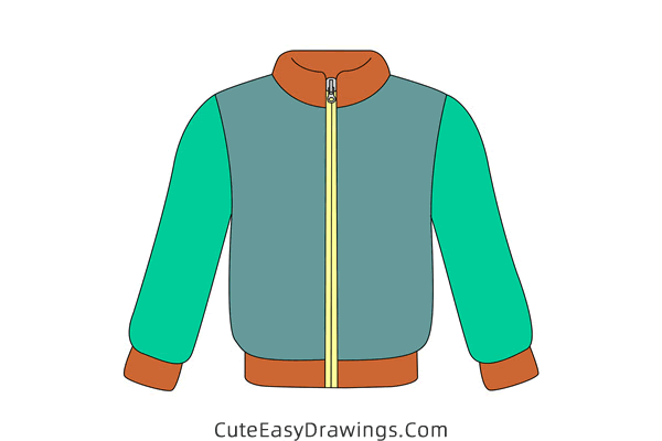 how to draw a winter jacket - www.cuteeasydrawings.com