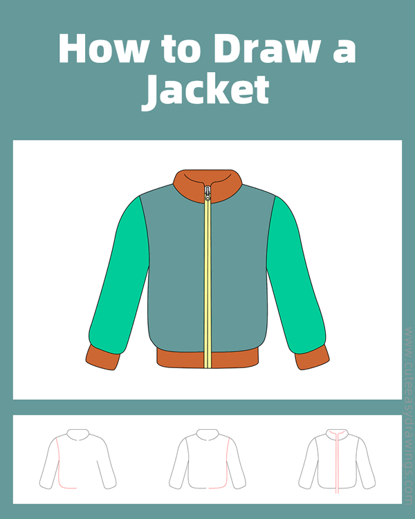 how to draw a winter jacket - www.cuteeasydrawings.com