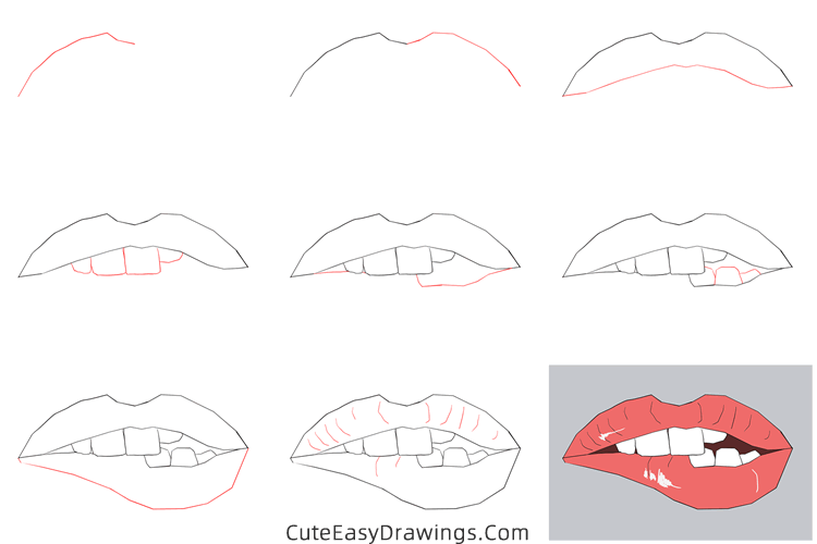 how to draw female lips - www.cuteeasydrawings.com