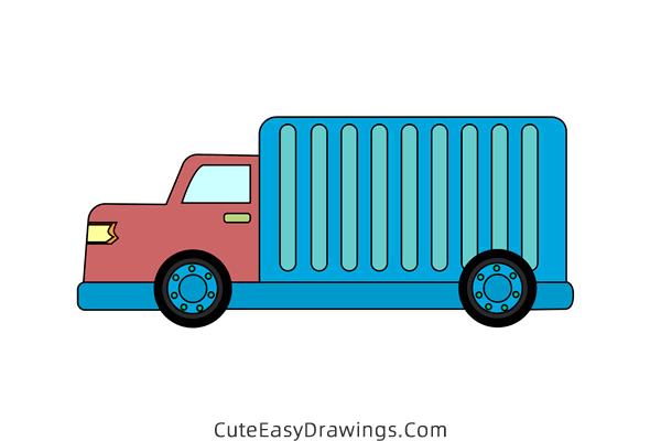 how to draw a truck - www.cuteeasydrawings.com