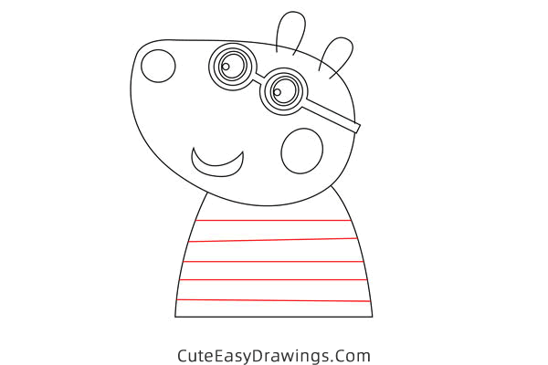 how to draw belinda bear from peppa pig - www.cuteeasydrawings.com