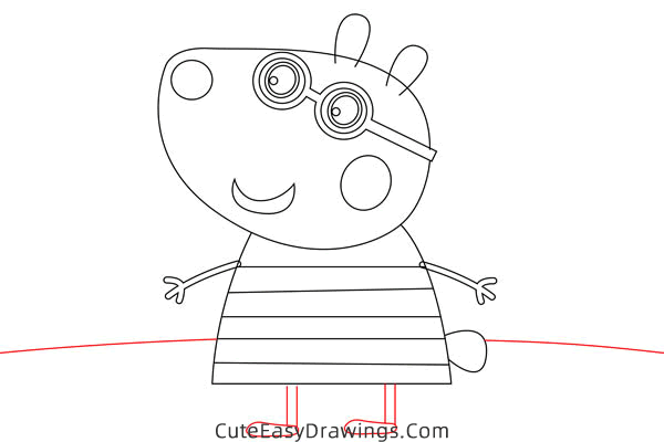 how to draw belinda bear from peppa pig - www.cuteeasydrawings.com