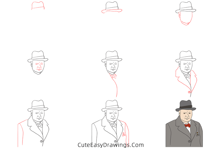 how to draw winston churchill - www.cuteeasydrawings.com