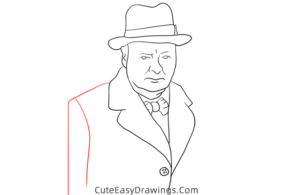 how to draw winston churchill - www.cuteeasydrawings.com