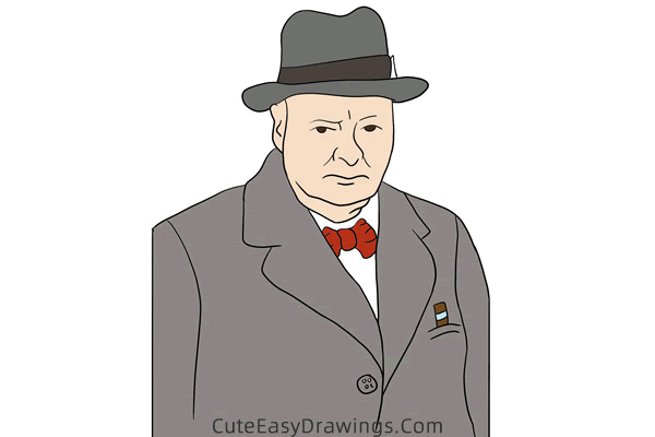 how to draw winston churchill - www.cuteeasydrawings.com