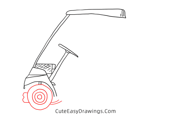 how to draw a golf cart - www.cuteeasydrawings.com