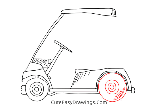 how to draw a golf cart - www.cuteeasydrawings.com