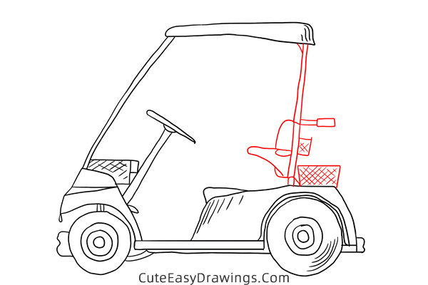 how to draw a golf cart - www.cuteeasydrawings.com