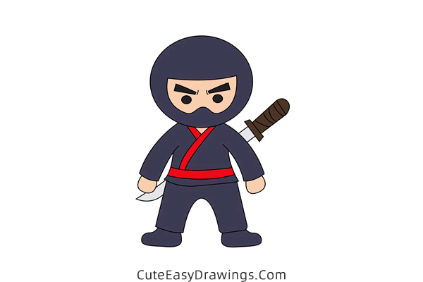 how to draw a ninja easy - www.cuteeasydrawings.com