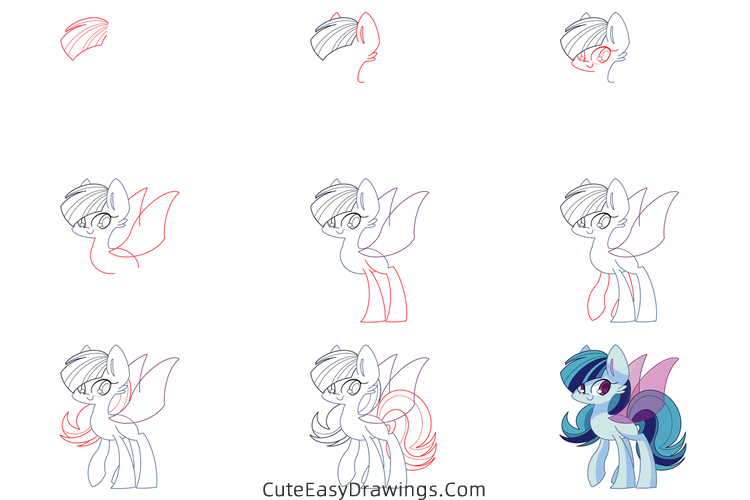 how to draw sonata dusk from my little pony - www.cuteeasydrawings.com