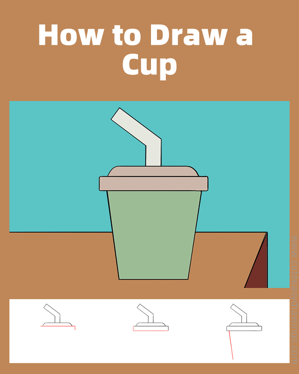 how to draw a cup with straw - www.cuteeasydrawings.com