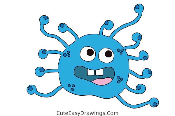 how to draw a virus - www.cuteeasydrawings.com