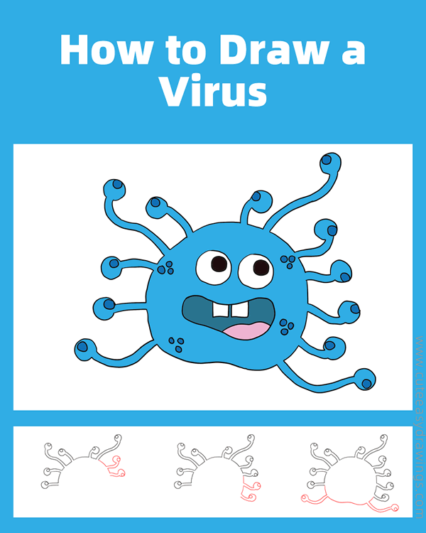 how to draw a virus - www.cuteeasydrawings.com