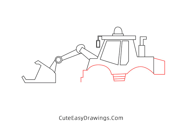 how to draw a bulldozer easy - www.cuteeasydrawings.com