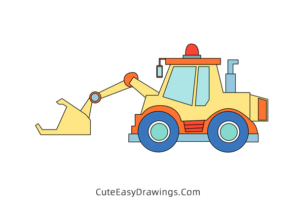 how to draw a bulldozer easy - www.cuteeasydrawings.com