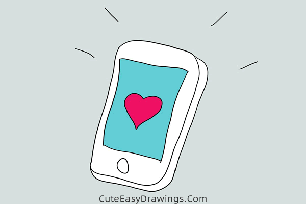 how to draw a smartphone - www.cuteeasydrawings.com