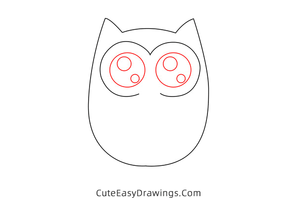 how to draw a cute owl - www.cuteeasydrawings.com