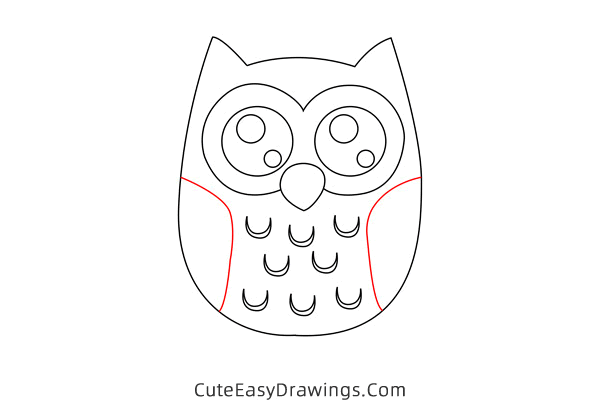 how to draw a cute owl - www.cuteeasydrawings.com