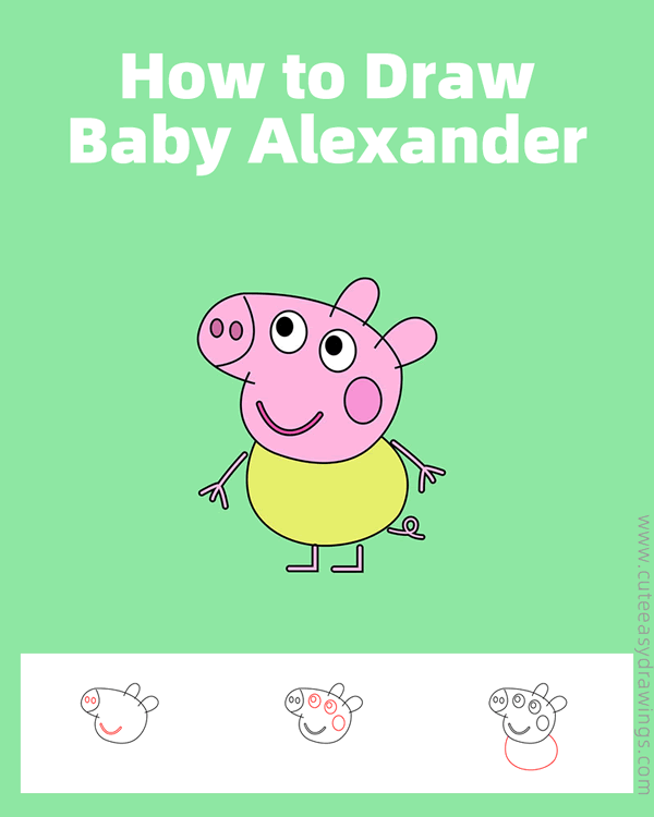 how to draw baby alexander from peppa pig - www.cuteeasydrawings.com