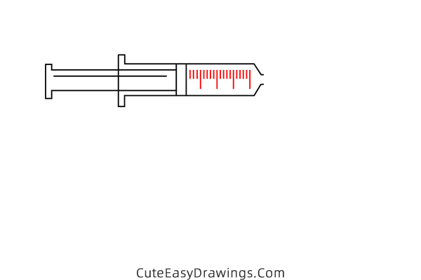 how to draw a syringe and a vaccine - www.cuteeasydrawings.com