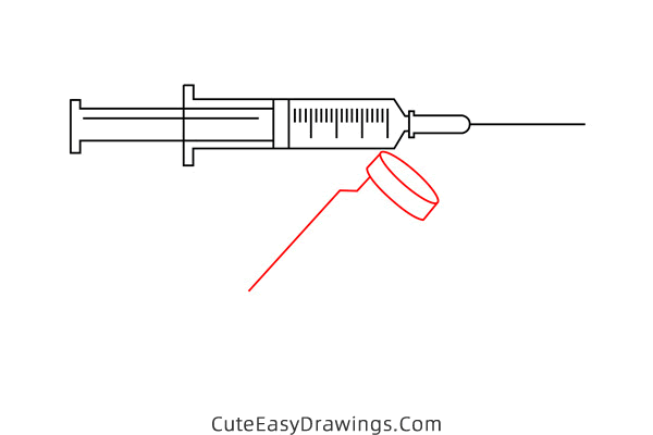 how to draw a syringe and a vaccine - www.cuteeasydrawings.com