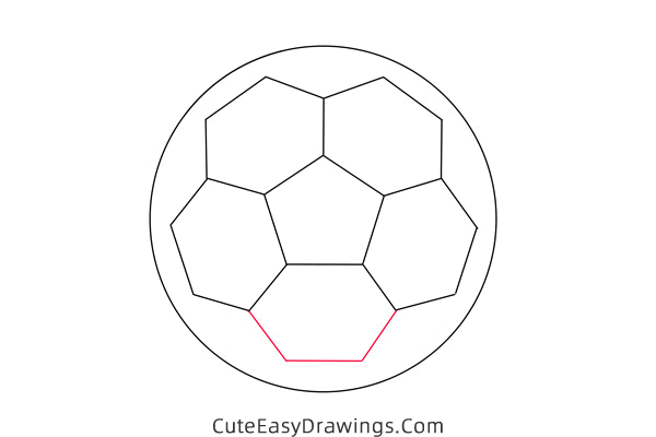 how to draw a soccer ball 3d - www.cuteeasydrawings.com