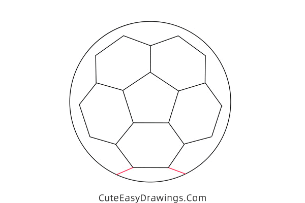 how to draw a soccer ball 3d - www.cuteeasydrawings.com