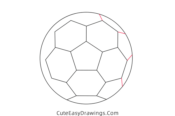 how to draw a soccer ball 3d - www.cuteeasydrawings.com