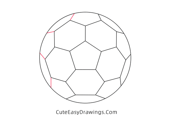 how to draw a soccer ball 3d - www.cuteeasydrawings.com