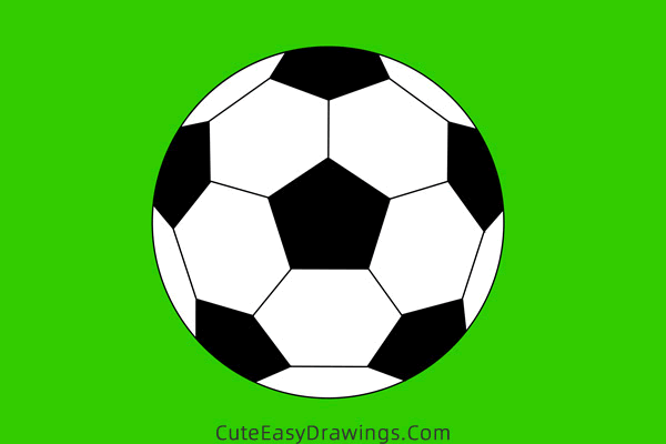 how to draw a soccer ball 3d - www.cuteeasydrawings.com