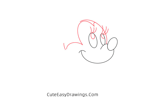 how to draw cute minnie mouse - www.cuteeasydrawings.com