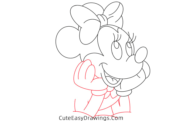 how to draw cute minnie mouse - www.cuteeasydrawings.com