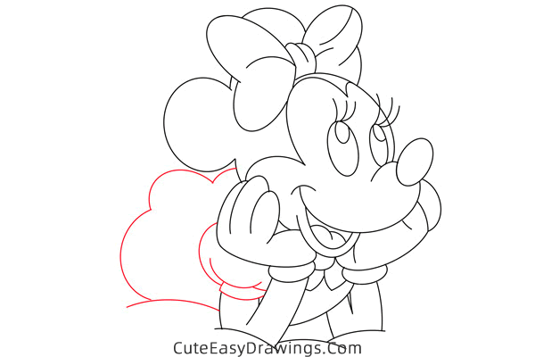 how to draw cute minnie mouse - www.cuteeasydrawings.com