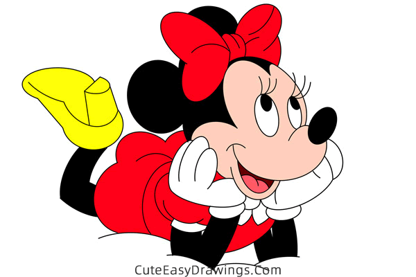 how to draw cute minnie mouse - www.cuteeasydrawings.com