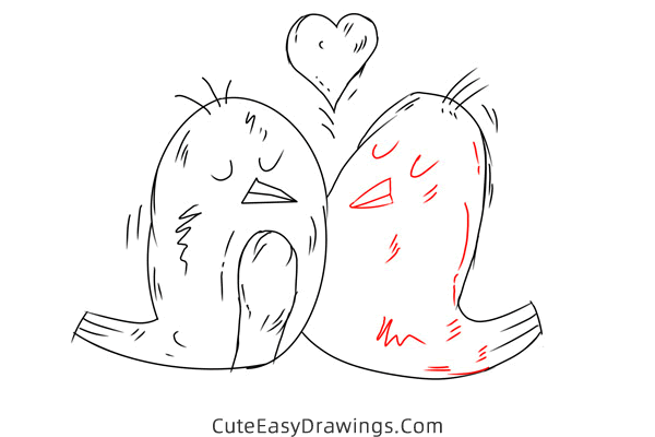 how to draw birds in love - www.cuteeasydrawings.com