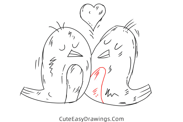 how to draw birds in love - www.cuteeasydrawings.com