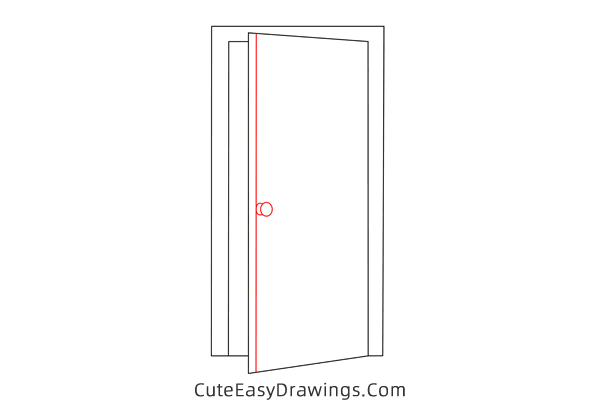 how to draw a door - www.cuteeasydrawings.com