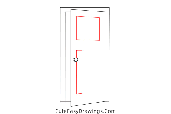 how to draw a door - www.cuteeasydrawings.com