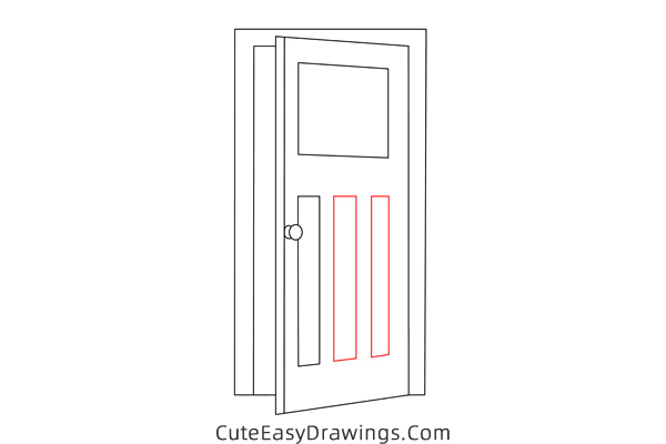 how to draw a door - www.cuteeasydrawings.com