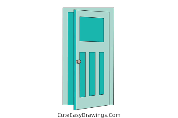 how to draw a door - www.cuteeasydrawings.com