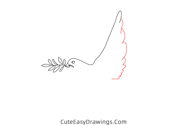 how to draw a dove of peace - www.cuteeasydrawings.com