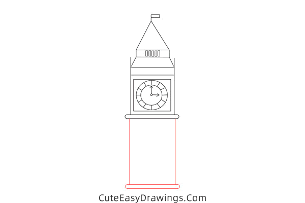 how to draw big ben easy - www.cuteeasydrawings.com