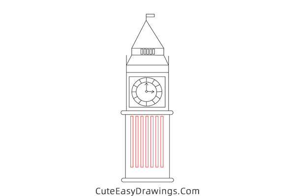 how to draw big ben easy - www.cuteeasydrawings.com