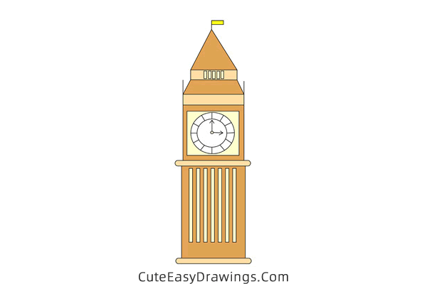 how to draw big ben easy - www.cuteeasydrawings.com