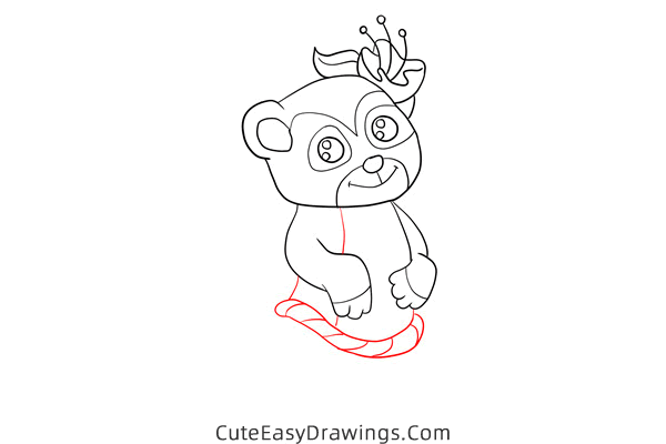 how to draw a cute lemur - www.cuteeasydrawings.com