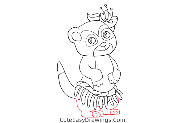 how to draw a cute lemur - www.cuteeasydrawings.com