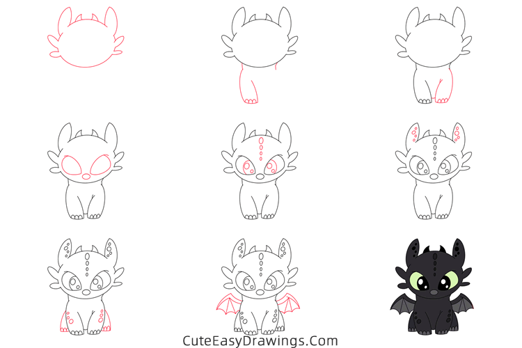 how to draw toothless from how to train your dragon - www.cuteeasydrawings.com