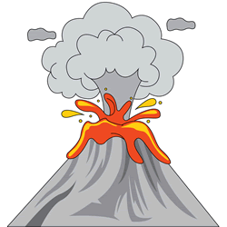 How to Draw a Volcano Step by Step