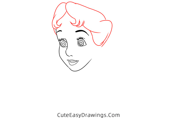 how to draw wendy darling from peter pan - www.cuteeasydrawings.com